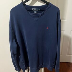 Vintage Polo Ralph Lauren Men's Blue Crewneck Pullover Sweater